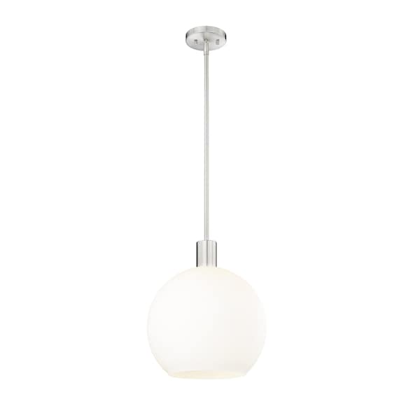 Z-Lite Margo 1 Light Pendant, Brushed Nickel & White 7500P14-BN - main
